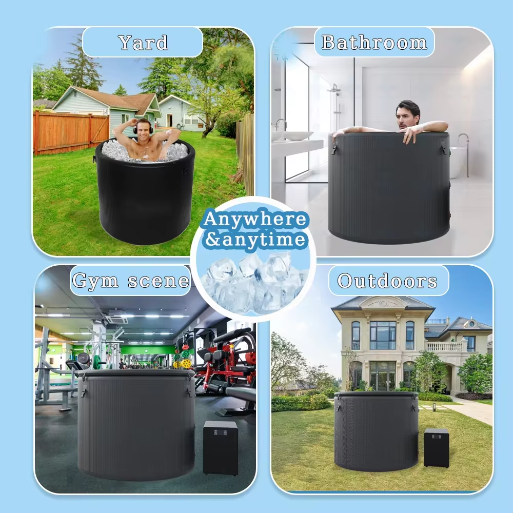 Pro Elite Recovery 90Cm Ice Pod Ice Bath Therapy Inflatable DWF Cold Plunge Tub for 03Hp Water Chiller for Athletes