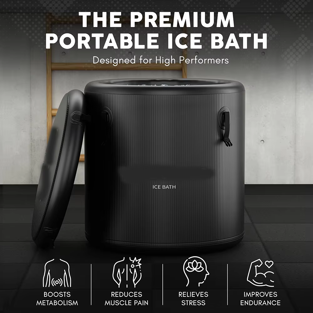 Pro Elite Recovery 90Cm Ice Pod Ice Bath Therapy Inflatable DWF Cold Plunge Tub for 03Hp Water Chiller for Athletes