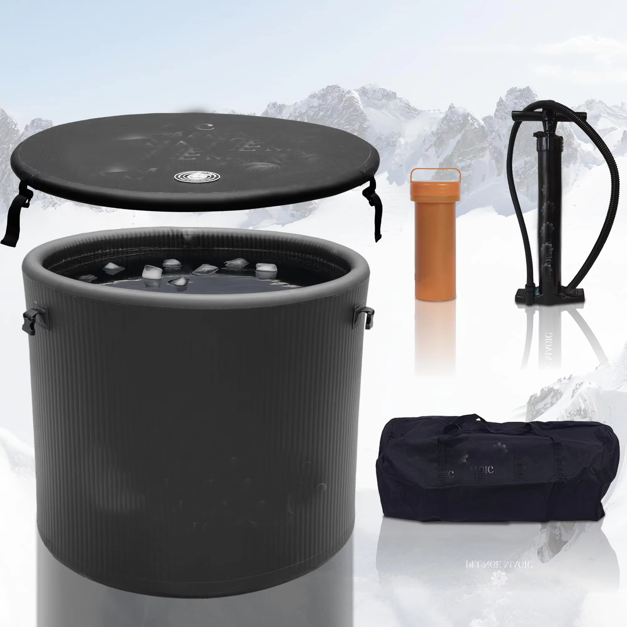 Pro Elite Recovery 90Cm Ice Pod Ice Bath Therapy Inflatable DWF Cold Plunge Tub for 03Hp Water Chiller for Athletes