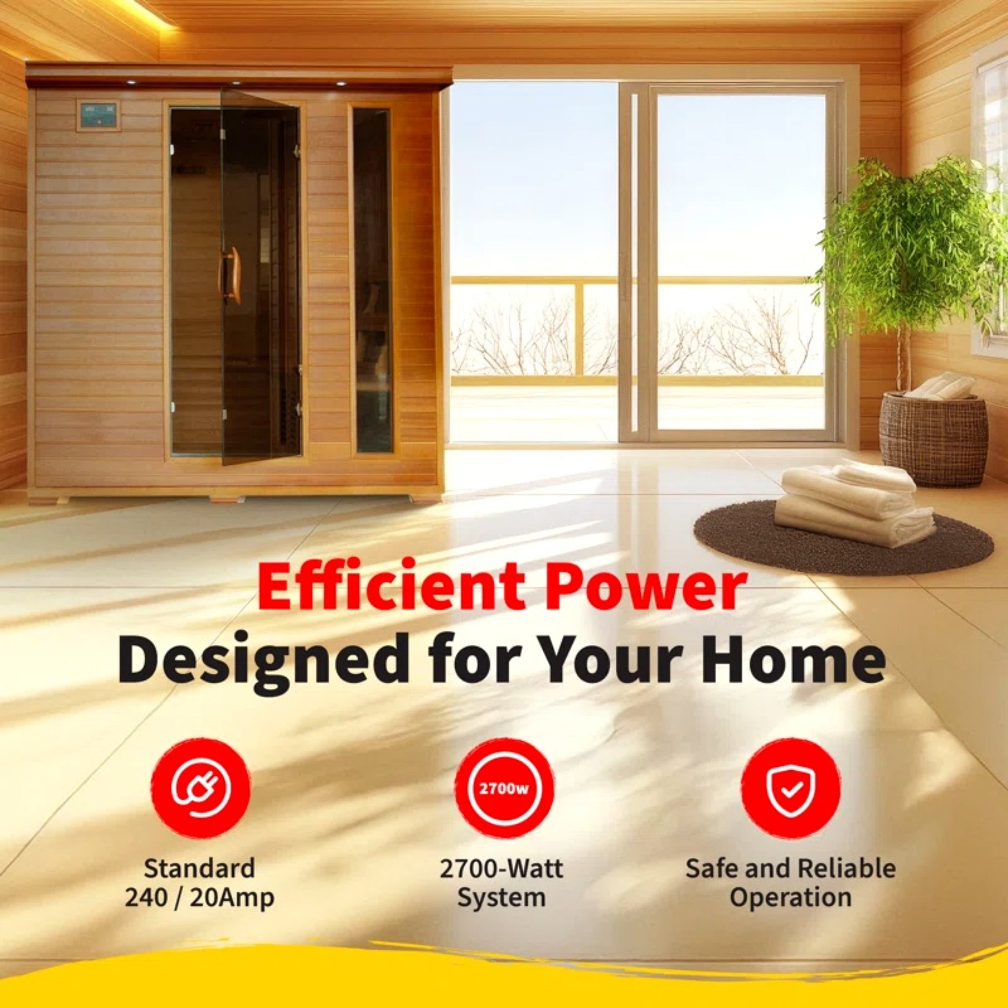 6-Person Cedar Infrared Sauna with 10 Carbon Heaters