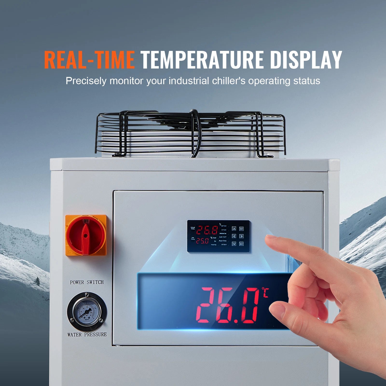 Industrial Water Chiller CW6000 1500W Cooling System with Compressor 65 L/Min Max Flow Rate for Laser Engraving Machine